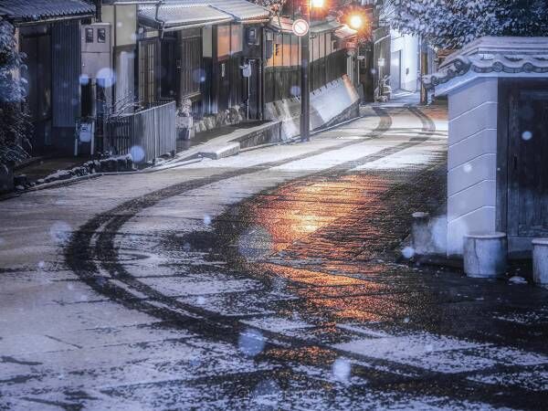 何気なく撮影された京都の街並み　雪とのコラボレーションが最高に美しい！