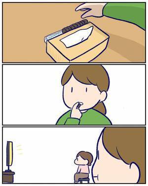 こっそりとお菓子を食べる母親　３歳娘との攻防戦に、吹き出す人続出