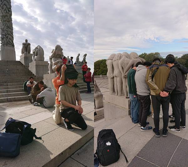 「笑った」「うらやましい！」　公園で変なポーズ！写真に３６万人が『いいね』