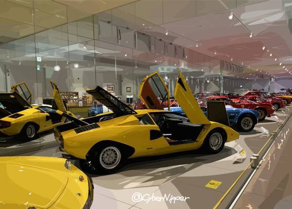 車が並ぶ光景の写真…　かと思ったら「脳が混乱しそう」