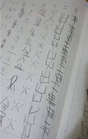 宿題で漢字の書き取りを行った息子　特徴に、ハッとした