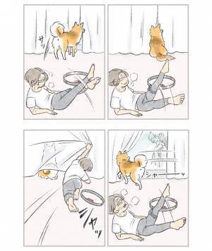 意図せず、筋トレ邪魔する愛犬　その行動に「爆笑した！」