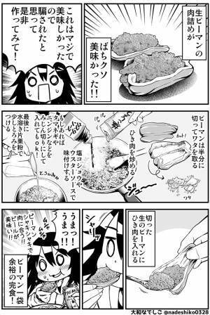 「食ってみな、飛ぶぞ！！」　ピーマンを焼かない『生ピーマンの肉詰め』がよさそう！