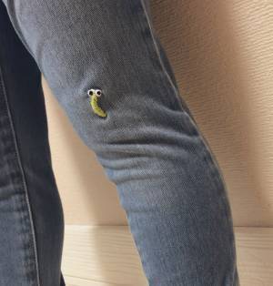 娘のジーンズに穴が…　刺しゅうしたモノに「本物かと思った」