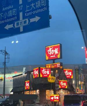 すき家の看板が設置されている光景に「何個あるの？」「吹いた」