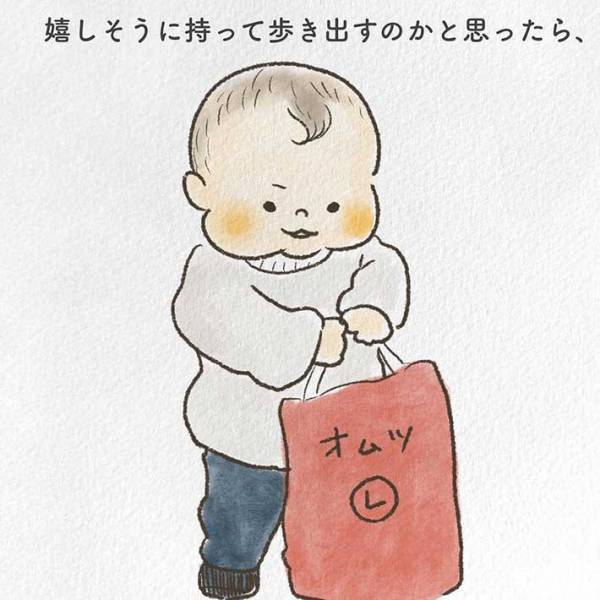 もうすぐ兄になる１歳の男の子　その背中が頼もしすぎる！