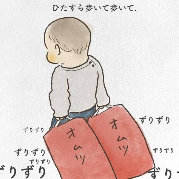 もうすぐ兄になる１歳の男の子　その背中が頼もしすぎる！
