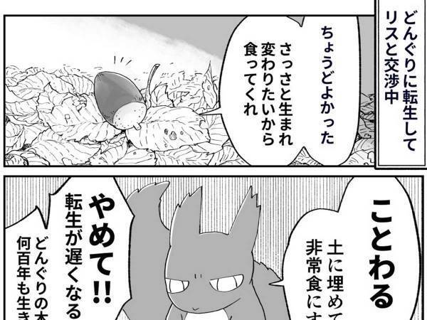 ドングリに生まれ変わってしまった男性　その後の展開に「なんかいいな」「この漫画好き」