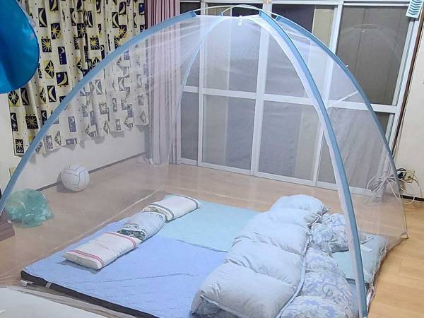 「ガチの『蚊帳の外』じゃん」　寝床を写した１枚に「笑った」