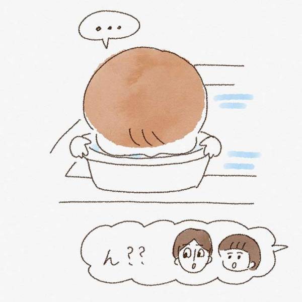 お風呂場で顔つけの練習！　最中、弟がとった行動に「確かにつけてる」「かわいいっ」