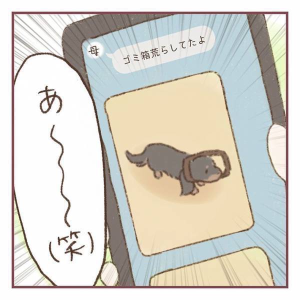 母親「ゴミ箱荒らしてたよ」　愛犬の『証拠写真』に「どうしてそうなった」