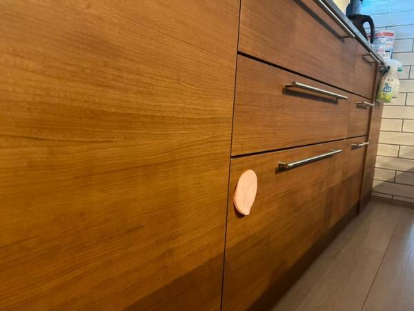 キッチンのシンク下の扉を見ると？　ありえないものが張り付いていた！