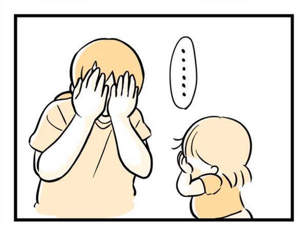 『いないないばぁ』中に、母親がチラッと娘を見ると…？　「かわいすぎる」「親子だなぁ」