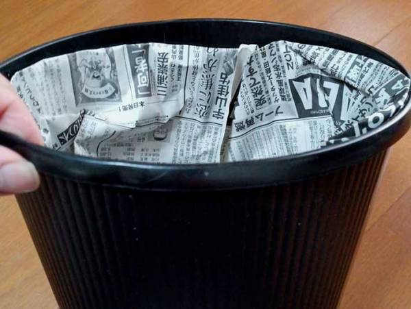折らない！切らない！貼らない！　新聞紙で作るゴミ箱に、目からウロコ