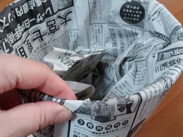 折らない！切らない！貼らない！　新聞紙で作るゴミ箱に、目からウロコ
