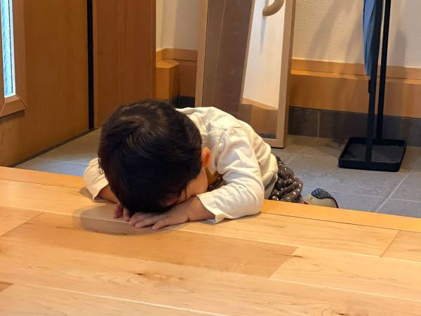 「可愛い！」「よしよししたくなる～」　兄が幼稚園に行った後の、２歳児の様子がこちら