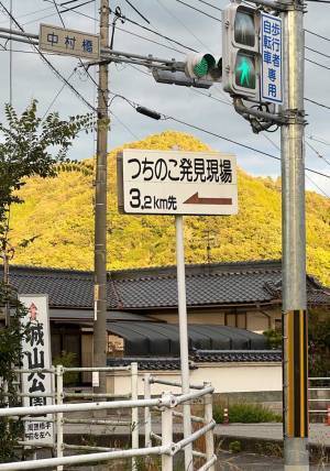 岡山で目にした生き物の発見現場の看板　「伝説上だけどやっぱりいる…？」