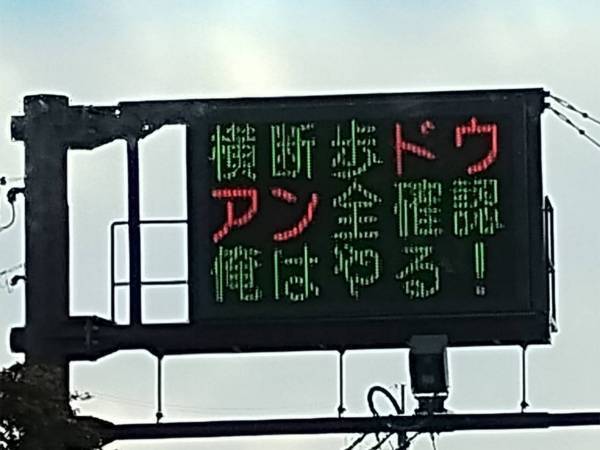 道路にあった電光掲示板　隠された意味に「凝視してしまう…！」