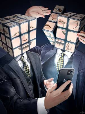 笑わないといけない場面なのに…　苦しさが伝わる絵に「今の自分」「深い」