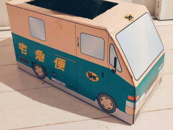 黒猫の子供に、クロネコヤマトの箱を渡してみると…？　結果が微笑ましい！