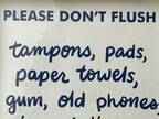 「以下のものを流さないで」　アメリカのトイレ注意書きに「笑った！」