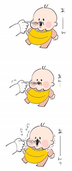 分かりやすすぎる！　大好物を前に『アーン』する赤ちゃんの変化