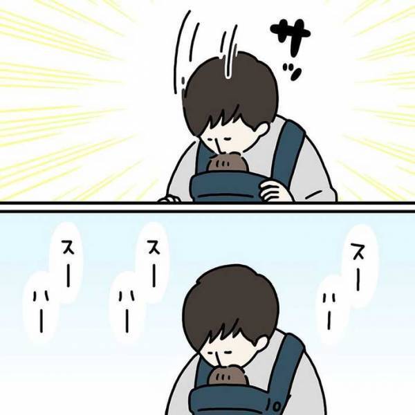 赤ちゃんを抱く男性　マスクを取った瞬間の『ある行動』に「めちゃめちゃ共感」