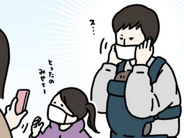 赤ちゃんを抱く男性　マスクを取った瞬間の『ある行動』に「めちゃめちゃ共感」