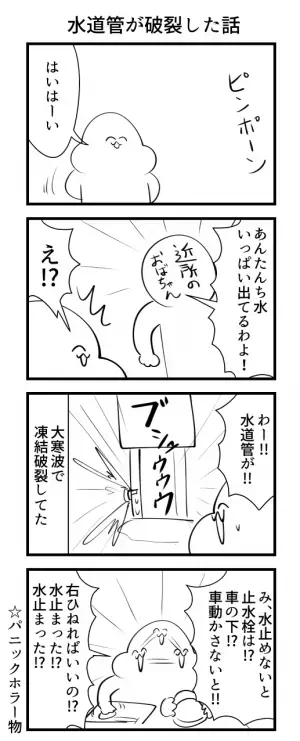 「火山灰になら負けねえのによ～！」　大寒波で水道管が破裂、学んだことに「真理だ」