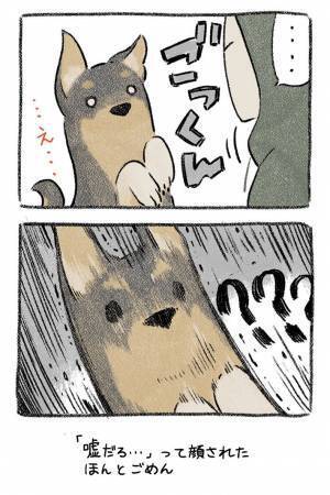 恵方を向いて『恵方巻き』を食べ始めた飼い主　すると、目の前にいた犬が…