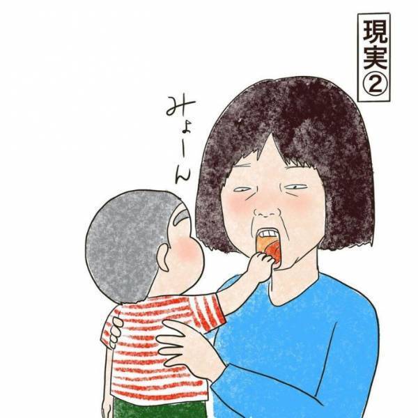 お母さんの理想と現実のギャップに「すごく分かる」　子供と写真を撮ろうとすると？