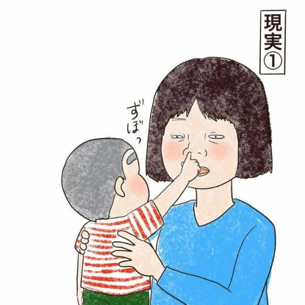 お母さんの理想と現実のギャップに「すごく分かる」　子供と写真を撮ろうとすると？