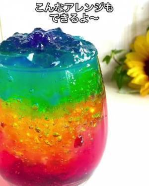 「かわいい」「おもちゃかと思った」　七色に輝く『レインボーわらび餅』の作り方