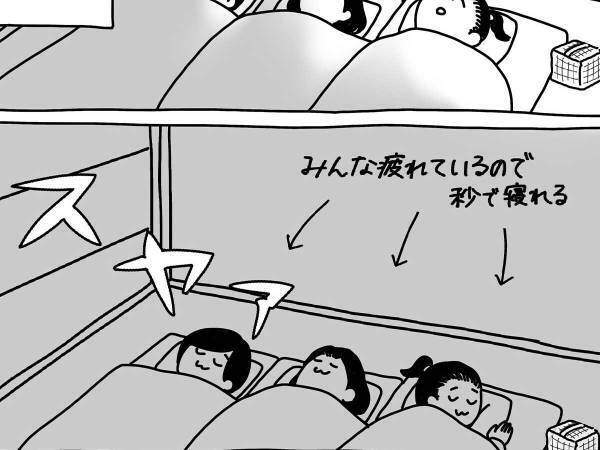 富士山の山小屋で仮眠中　「絶対に笑ってはいけない」状態になって？