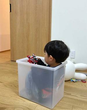 「全部見えてる」　オモチャを貸したくない２歳児が隠れたのは？