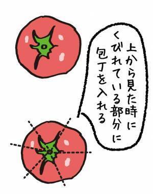 トマトの種が出ない切り方は？　スーパーの青果部が投稿した『コツ』が役に立つ