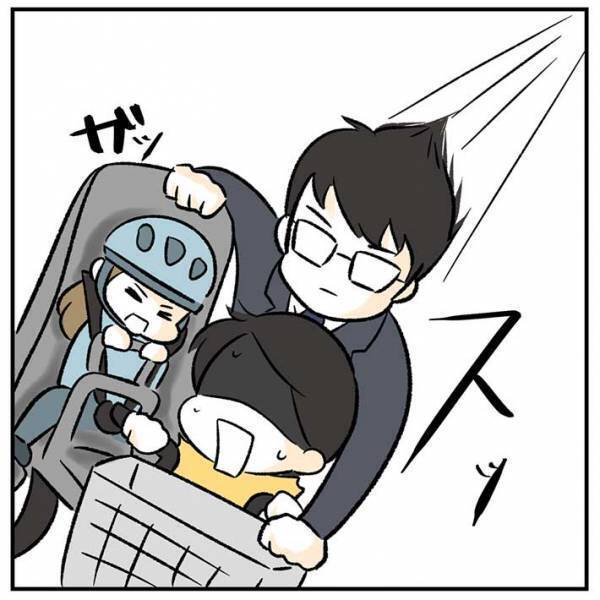 「こんなの惚れる」　長女を乗せたまま、バランスを崩した母親　ピンチを救ってくれたのは