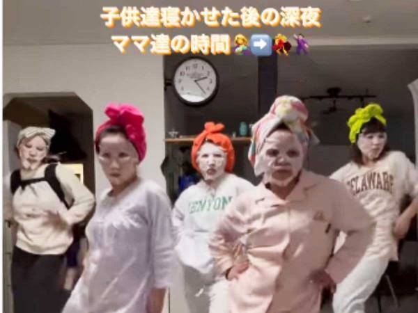 深夜のママたちが愉快すぎる！　パジャマで踊る『キレッキレのダンス』に抱腹絶倒