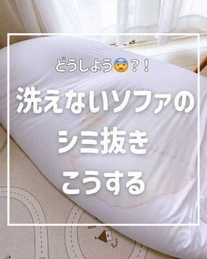 ソファに付いた、お茶の『シミ』　簡単な落とし方に「知りたかったやつ」「真似します！」