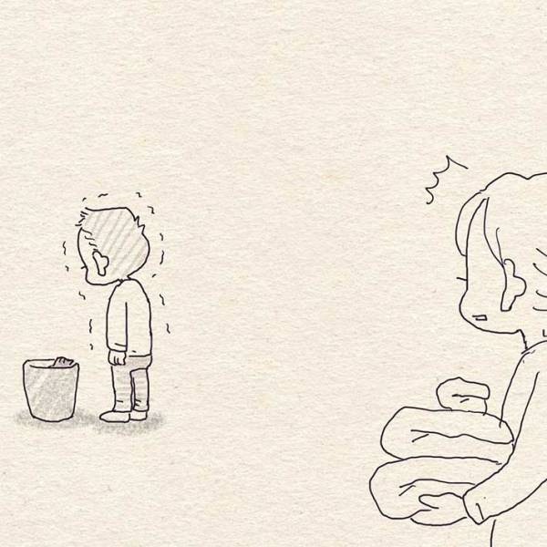 「足を温かくしてくれてありがとう」　靴下に感謝の気持ちを伝える男の子　その直後…
