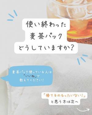 「麦茶パック、もう捨てない！」　使い終わった麦茶パックの意外な活用法