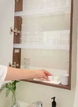 「すごい！」「気持ちいい」　洗面鏡裏をスッキリ整頓する収納術とは