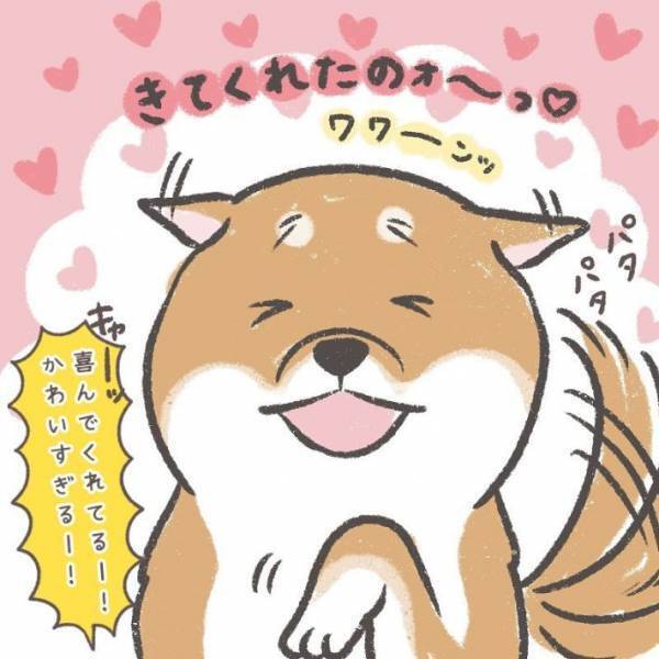 近所の柴犬にマスクなしの顔を披露　リアクションに「かわいすぎ」「賢い子だ！」