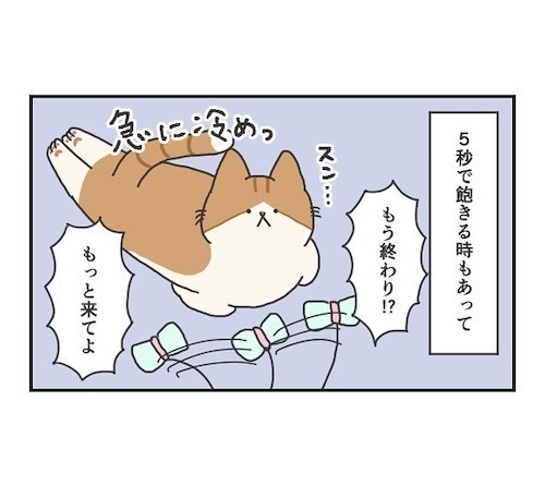 「わかる」「うちもこう」　遊びたい猫と遊んであげる飼い主の立場が…