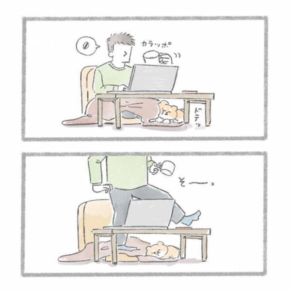 安心と信頼の表れ…？　犬の「家庭内ストーキング状態」が話題に