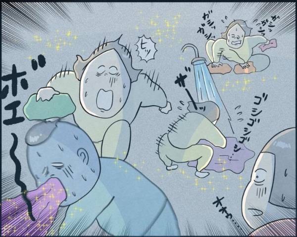 夜中に子供が嘔吐　その後の展開に「うちと同じ」「めっちゃ分かる」