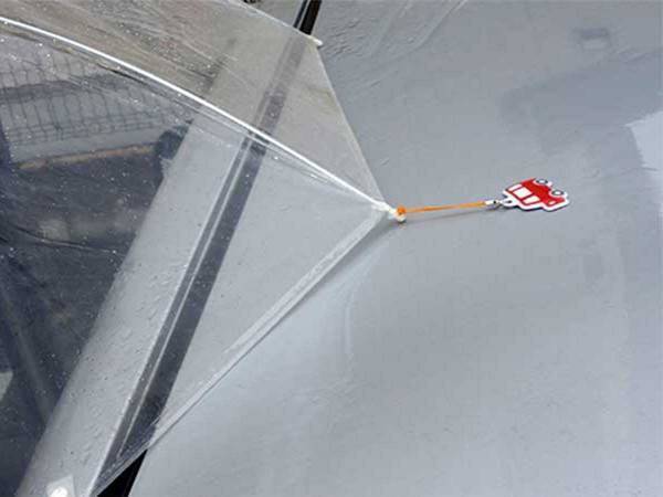 雨天時、車に乗る時「傘が邪魔だな…」　１００均の『かさ固定用マグネット』を試してみて