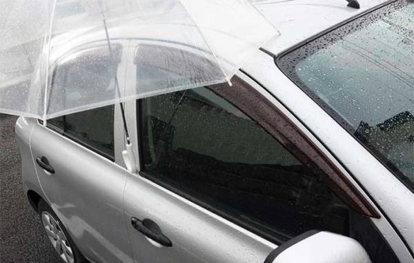 雨天時、車に乗る時「傘が邪魔だな…」　１００均の『かさ固定用マグネット』を試してみて