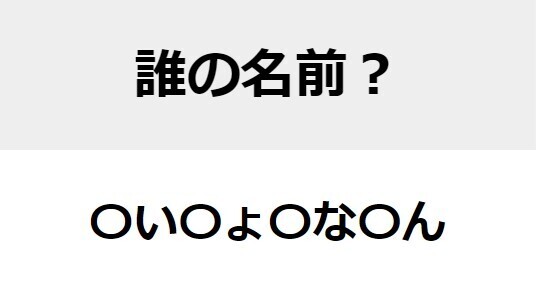 【難易度中級】○を埋めて人名を完成させよ　名前当てクイズ