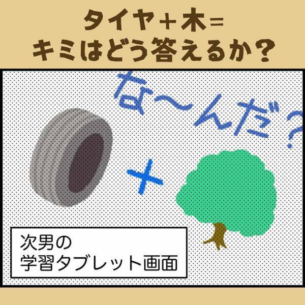『タイヤ』と『木』を足したら、何になる？　小学２年生の答えに「そっち！？」
